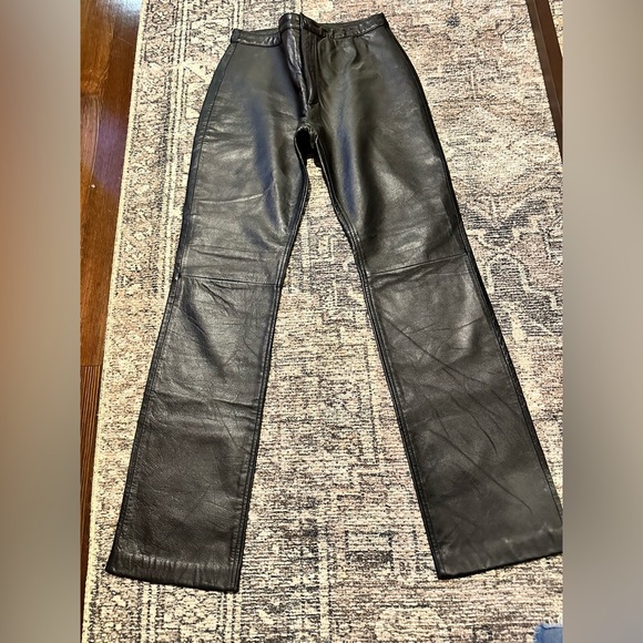 ALBERT‎ DUKE VINTAGE BLACK LEATHER PANTS SIZE 6 - Picture 6 of 7